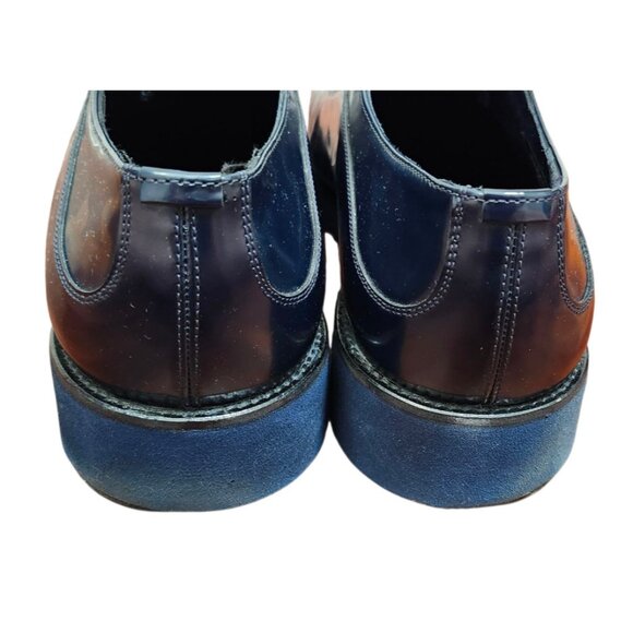 Jared Lang Men’s Wingtip Brogue Oxfords Blue Leather Dress Shoes Size 13US/EU 47 - Picture 9 of 14